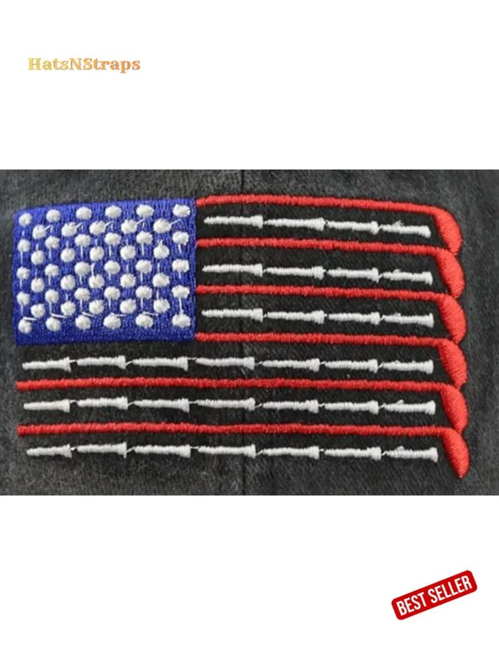 Vintage Adjustable Cotton Golfing Baseball Cap American Flag